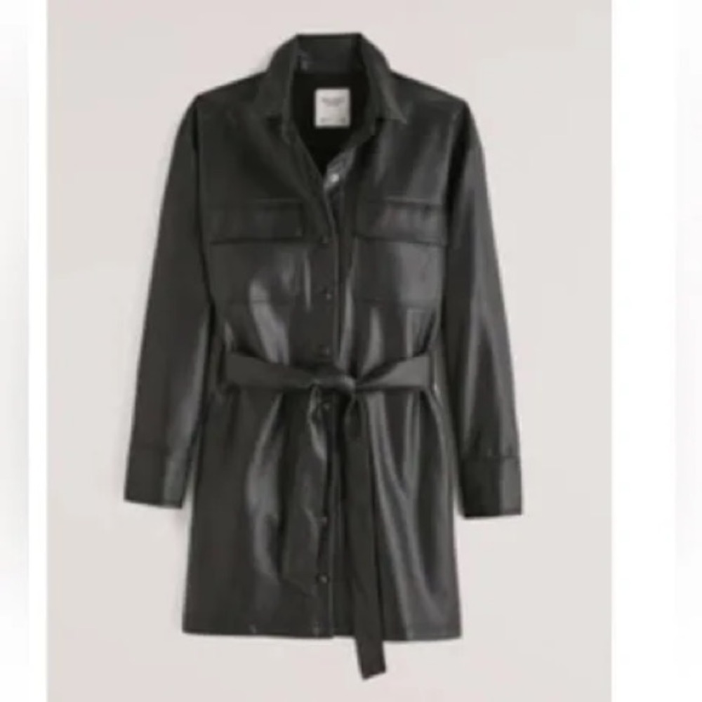 Abercrombie faux leather dress with belt